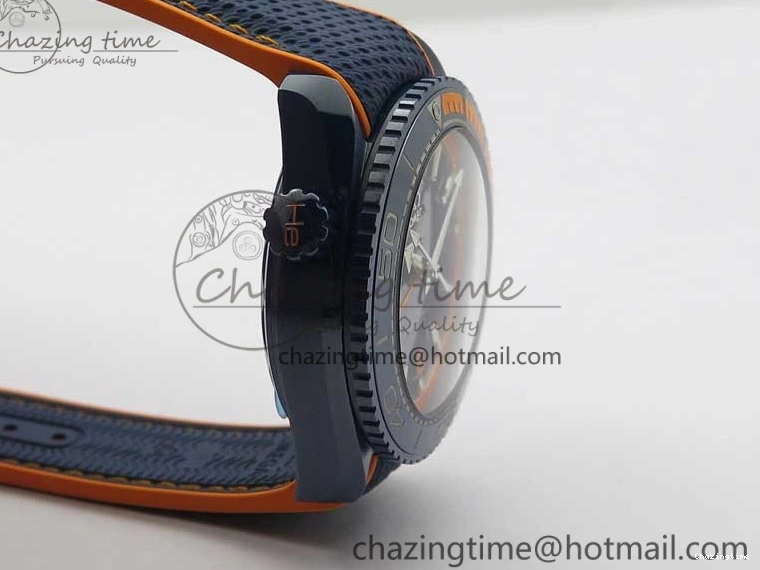 0316 Planet Ocean 45.5mm Big Blue Real Ceramic VSF 1:1 Best Edition on Blue Rubber Strap A8906 Super Clone Unique 7896